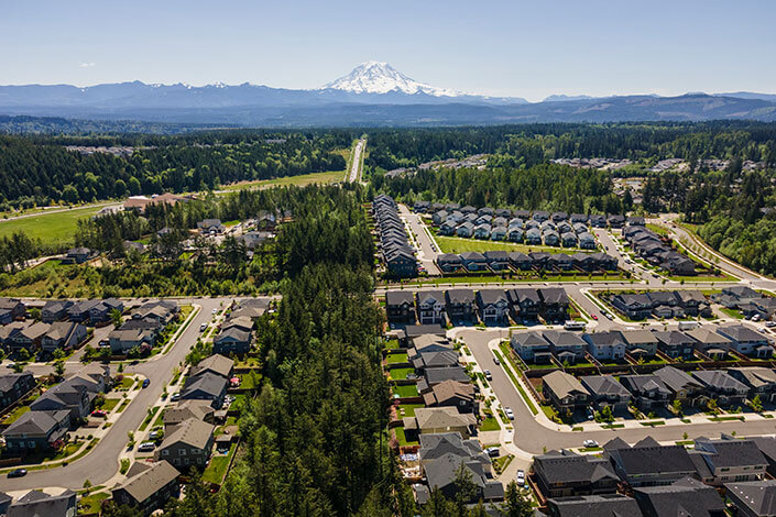 Brookfield Residential Land | Tehaleh community aerial in Puget Sound, WA